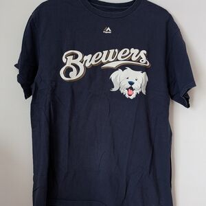 Majestic Brewers Dog Tee - Dark Blue